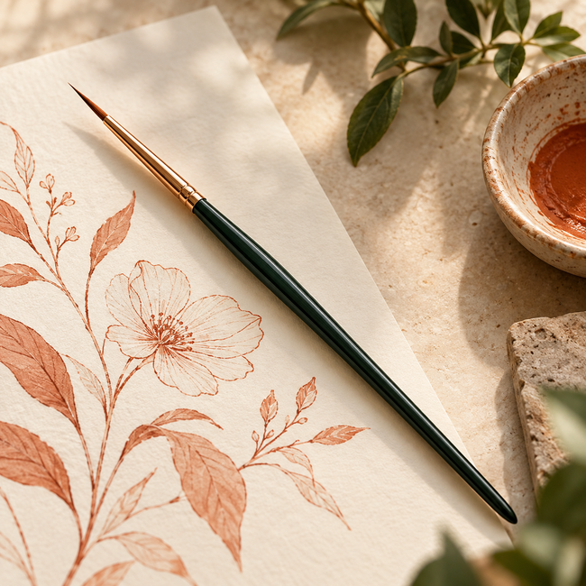 Fine Line Detail Brush — AI-created illustrative product concept