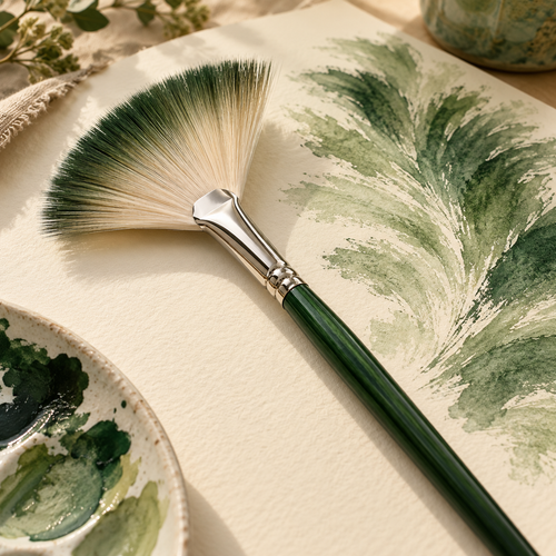 Soft Texture Fan Brush — AI-created illustrative product concept