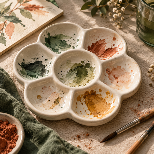 Petal Mixing Palette — AI-created illustrative product concept