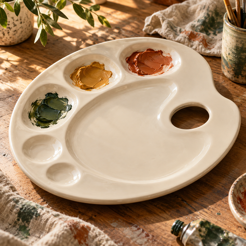Oval Mixing Palette — AI-created illustrative product concept